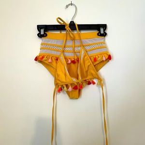 High waisted yellow bikini
